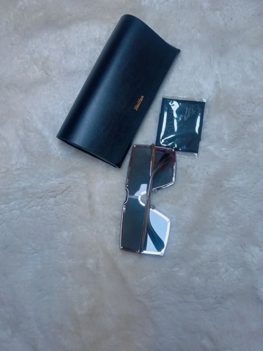 MaxMara Black Oversized Shield Sunglasses